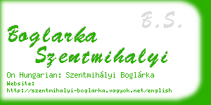 boglarka szentmihalyi business card